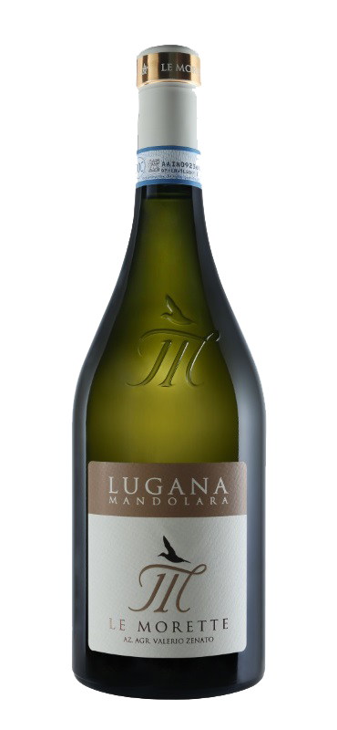 Lugana DOC Mandolara von Le Morette – Flasche auf weißem Hintergrund